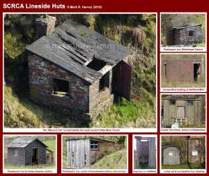 Photo-montage showing a representative selection of lineside huts located within the SCRCA.